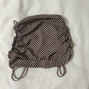 Cotton Candy Brown & White Open Back Tie Top